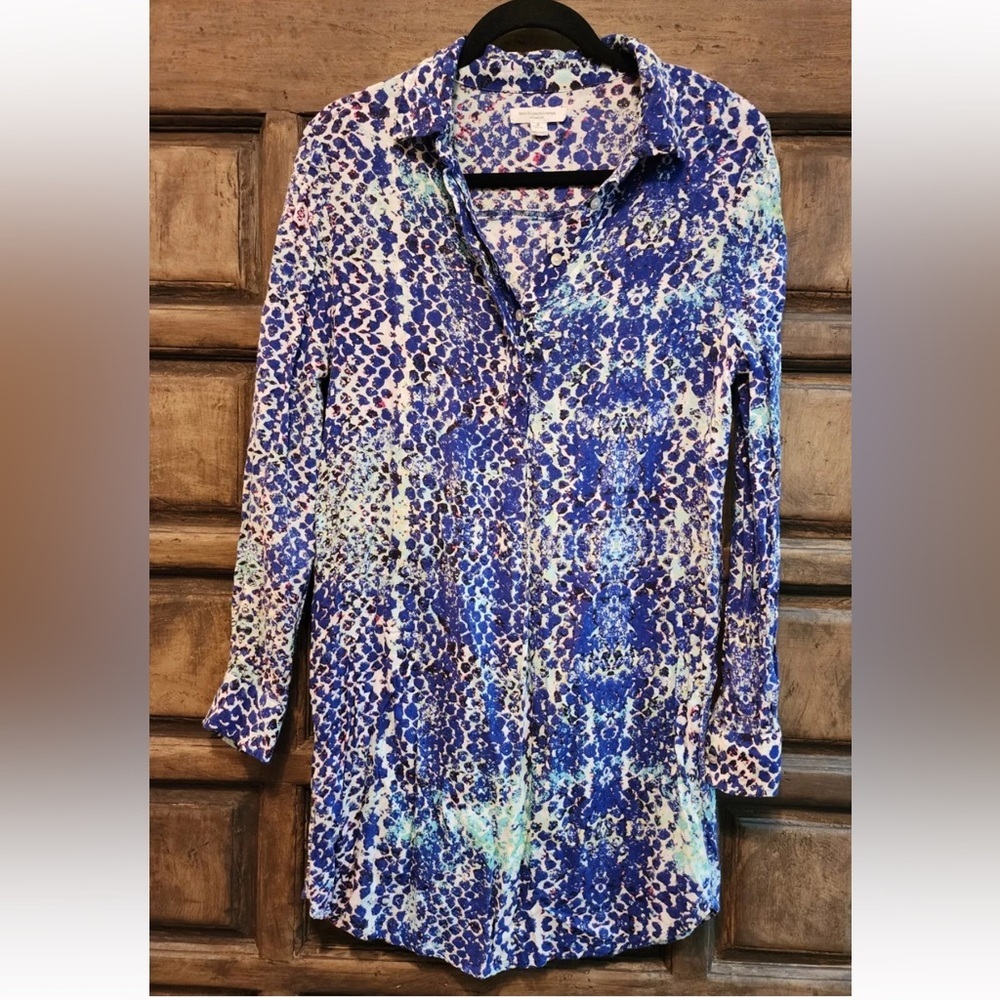 Anthropologie BEACH LUNCH LOUNGE Print Long Sleeve Pullover Shirt Size XL
